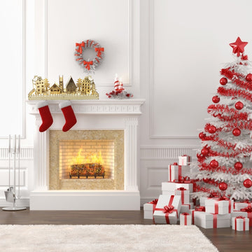 Arbre de noël en bois scène maison personnages lumières LED décoration de la maison bricolage artisanat accessoires noël déco